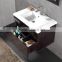 Brown malamine finished ceramic basin PVC bathroom cabinet