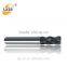 Tungston carbide 2/4 flutes end mills corner radius, carbide cutting tool