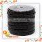14mm Width and 6mm Thick Black Flat Braided Leather Cord High Quality