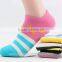 Custom Women Solid Color Sock With Stars Knitted Striped Sock Cotton Hosiery Ankle Socks
