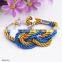 Vintage Braided Nylon Rope Anchor Charm Bracelet For Wholesale