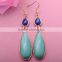Pairs Vintage Gold Plated Simple Party Gift Earring Women Green Water Drop Shaped Dangle Earring