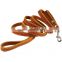 Brown Genuine Leather Classic Dog Leash And Collars