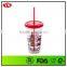 16oz custom bpa free insulated double wall insert plastic straw tumbler