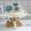 Elegant Jeweled Blue Brooch Bridal Bouquet Blue Wedding Bouquet