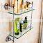 80900 bathroom shelf towels for bathroom Double glass shelf hotel use toilet accessories