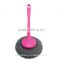 Kitchen Cleaning Stainless Mesh Scourer with colorful long plastic handle
