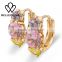 Rellecona Multi Color Cubic Zirconia Plating White Gold Hoop Earrings