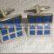 Novelty square-fashion jewelry blue enamel cufflinks