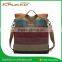 Women Multi Color Canvas Striped Cross Body Bags Fashion Satchel Bags Top Quality College Canvas Tote Handbags