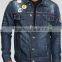 Extra Large Dark Wash Button Down custom Denim Jean Jacket(LOTJ301)