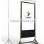 LCD indoor floor stand touch double screen for bank comerical using advertising player