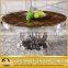 coffee table set with flower shape stainless steel base