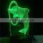 Creative LED flashing night light 3D LED dolphin acrylic illusion lamp