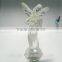 4.5V LED Light Acrylic Snow Holding Heart Angel for Valentines Decoration