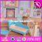 New design luxurious and attractive 34 furniture pieces girls wooden doll house toys W06A217