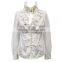 women latest blank shirt design new model ladies short long sleeve plain dyed daily white blouse
