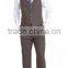 Brown And Blue Pinstriped Wool Three Piece Suit (SHT1108)