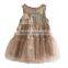 F10031A summer printed chiffion dress girls one piece dress new girls flower dress