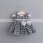 Smocked Children Clothing Wholesale Mini Short Gingham Dress With Bowknot