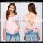 Latest Indian Long Sleeve Round Neck Suits Backless Blouse Design Women Hot Sexy Shirt Blouses