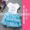 2017 Newest Girl Summer Short Sleeve Dress Kids Lace Princess Party Costume