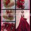 Aidocrystal Red Wedding Hairpiece Hair Flower With Pearl Hair Comb