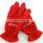 custom 100% polyester red embroidery soft fleece gloves