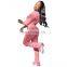 Custom logo Women knitted zip up hoodie and stacked 2 piece stacked legging outfit sets