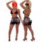 Solid Sexy Two Piece Bathing Suits for Women Bandage Backless Tops and Hollow Out Shorts Bikini Set Two Piece