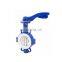 astm a216 wcb casting steel PTFE lined wafer type butterfly valve ggg40
