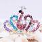 Women kids girl child tiara crown crystal Rhinestone coloful hair comb 7*4.5cm