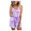 Hot Sale Summer Casual Sleeveless Colored Gradient Jumpsuit For Jumpsuit Women Leisure Tank Top Shorts Tie Dye Jumpsuits Women