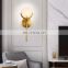 New Design Modern Golden Metal Wall Lights Oblate Shape White LED Decor Wall Lamp