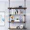 Pipe Shelf Antique Industrial Wall Mount Metal Iron Vintage Retro DIY Open Home Floating Storage Bookcase Book Shelves Bookshelf