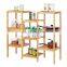 Bamboo Customizable Plant Stand 9 Shelf Display Rack Utility Shelf Flower Pots Holder