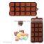 Food Grade Handmade 15 Holes Square Chocolate Biscuit Silicone Mold