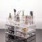 Drawers Plastic Makeup Storage Box Clear Acrylic Cosmetic Tabletop Display Stand
