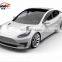 RD New Arrival  Vors Style Carbon Fiber Body Kit Front Lip Side Skirts Rear Bumper For Tesla Model 3