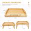 Bamboo Wooden Serving Platter Breakfast Serving Tray With Handles And Legs