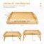 Bamboo Wooden Serving Platter Breakfast Serving Tray With Handles And Legs