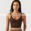 OEM Fashion Sexy V Neck Bodybuilding Gym Fitness Yoga Bra Top Beauty Back Workout Sports Pilates Dance Wear Clothes For Women
