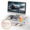 Clear Acrylic Monitor Stand Riser 2 Tier Computer with Storage Desktop Organizer Laptop Storage Shelf Screen Holder Phone Holder