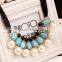2015 Yiwu Fashion women Luxury pearl ribbon necklace jewelry