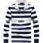 2014 Wholesale high Quality Mens Yarn Dyed Polo Shirt Long Sleeve Polo Shirts with Stripes