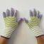 zebra wave white&purple&yellow polyester 13 gauge knitted pu palm coated anti-static safety work gloves for light industrial workers