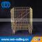 Large storage mesh steel container with 4 wheel