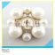 Sliver Plated Pearl Plum Blossom Design Brooch for Dress Decoration 3.5x4.5cm