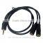 3.5mm Male to 2Female splitter audio Cable