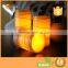 Wax Flickering LED Pillar Candles With Swirling Glitter Surface